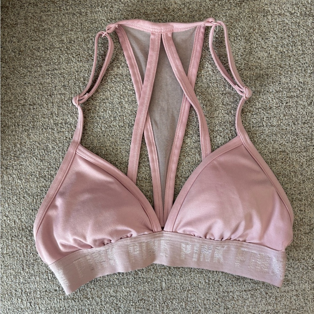 PINK Victoria's Secret Pink Satin Triangle Bralette